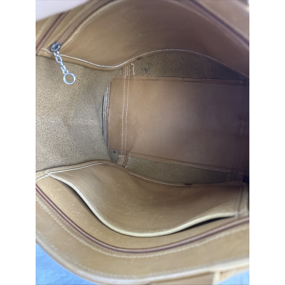 Vintage COACH Waverly Tote Bag Camel Tan Leather Zip Closure 4133 90s Costa Rica - Picture 15 of 16